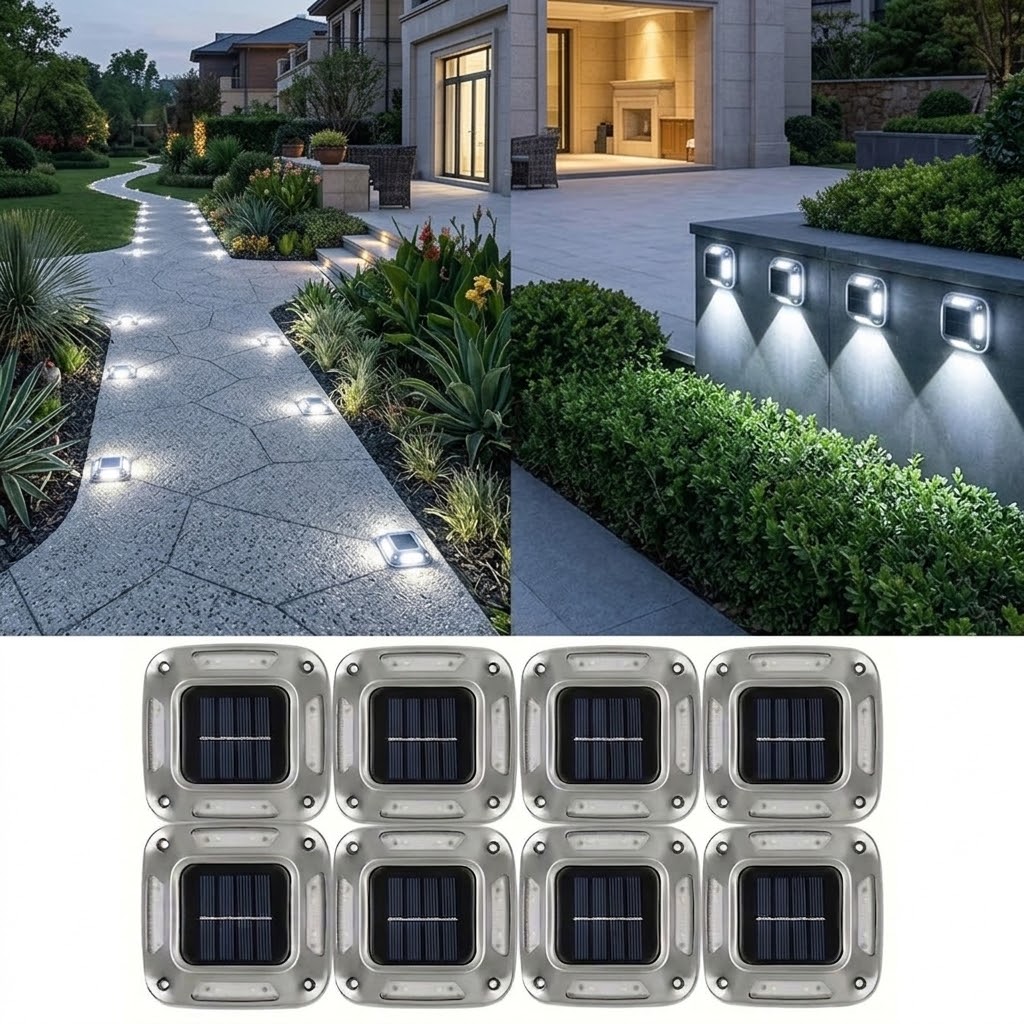 Outdoor Lighting On Stairs - 8 Luci Solari da Giardino per