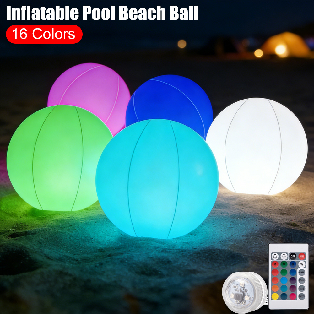 Outdoor Lighting Around Pool - Pallone LED Luminoso Gonfiabile con Telecomando