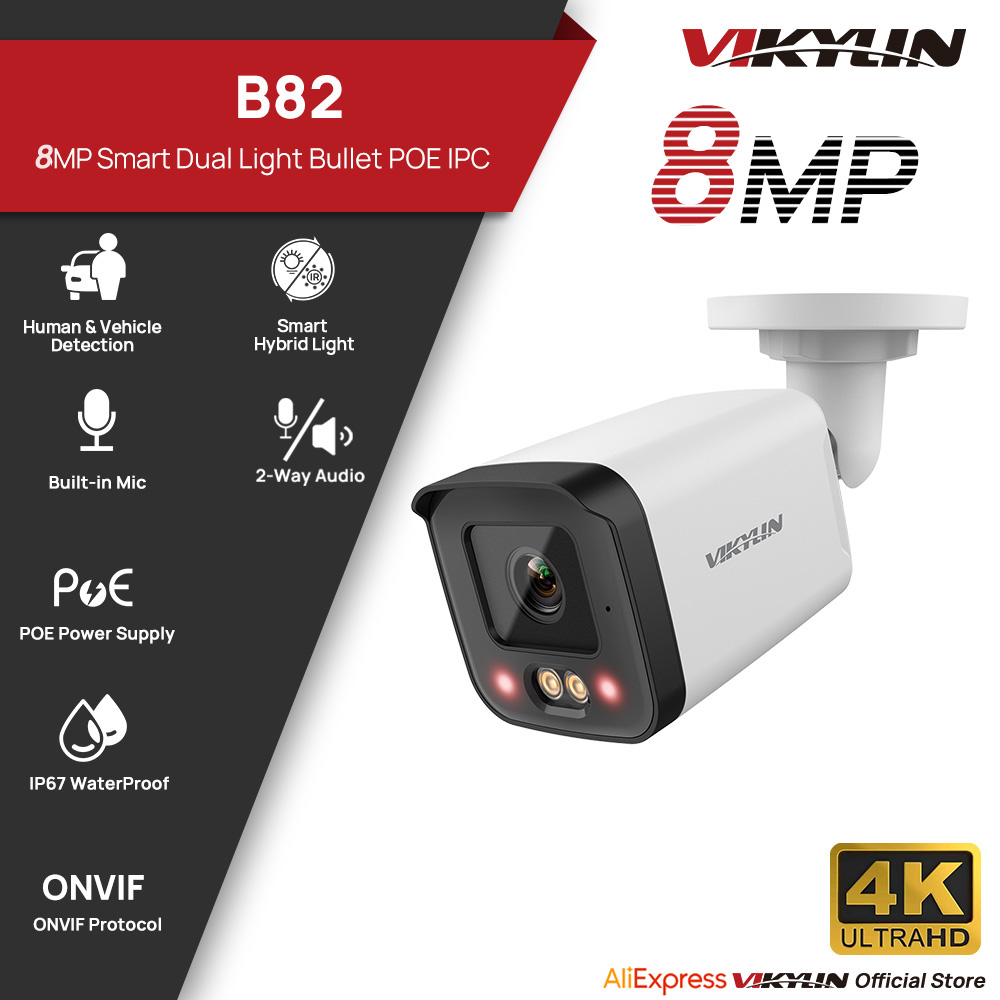 Outdoor Lighting Mains Powered - VIKYLIN Telecamera di Sicurezza IP 8MP