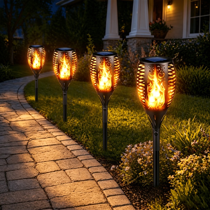 Fire Torch Solar - Confezione da 1/2/4 Torce Solari LED