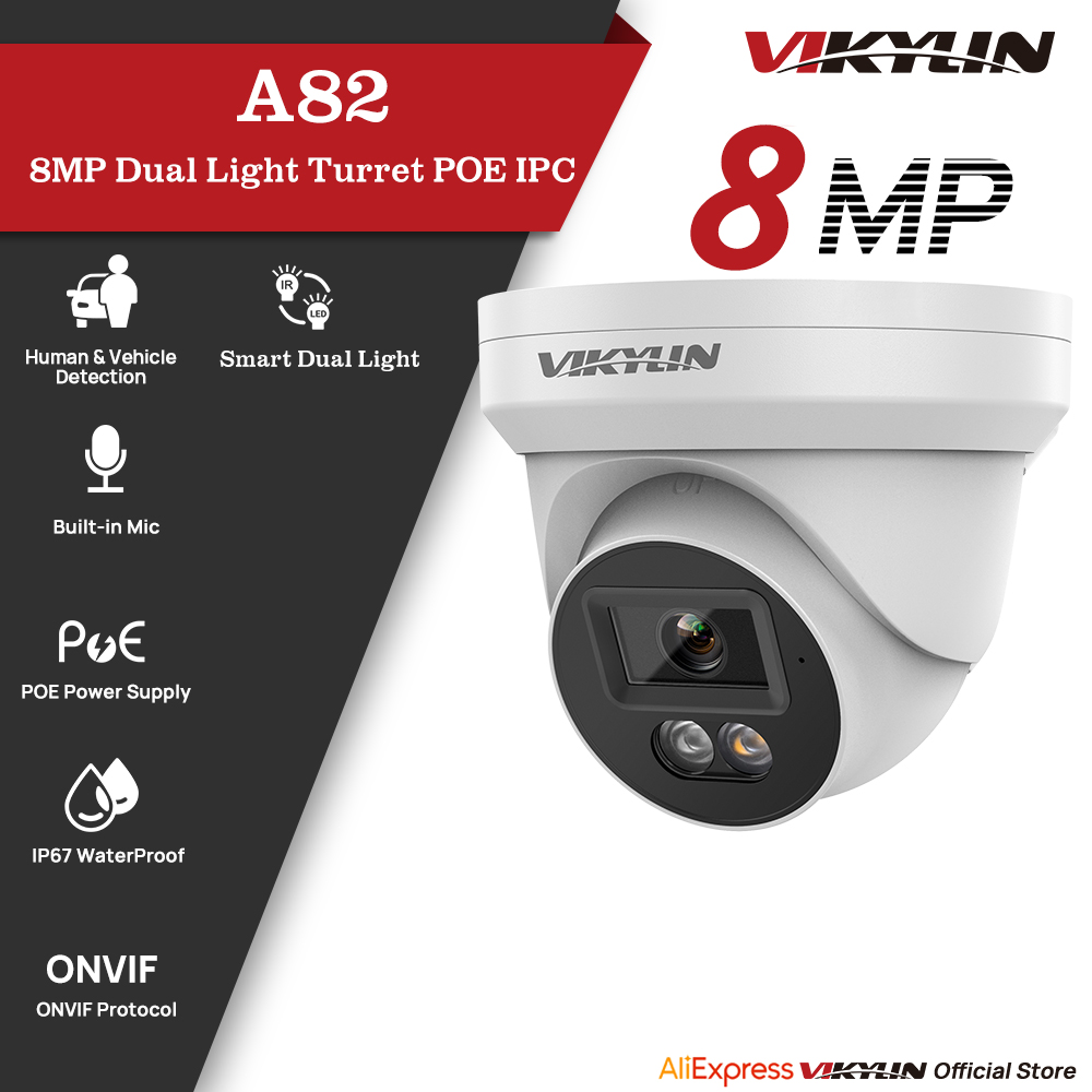 Outdoor Lighting Mains Powered - VIKYLIN Telecamera di Sicurezza IP 8MP