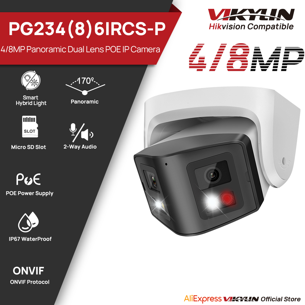Outdoor Lighting Mains Powered - Vikylin Telecamera IP panoramica intelligente 4/8MP