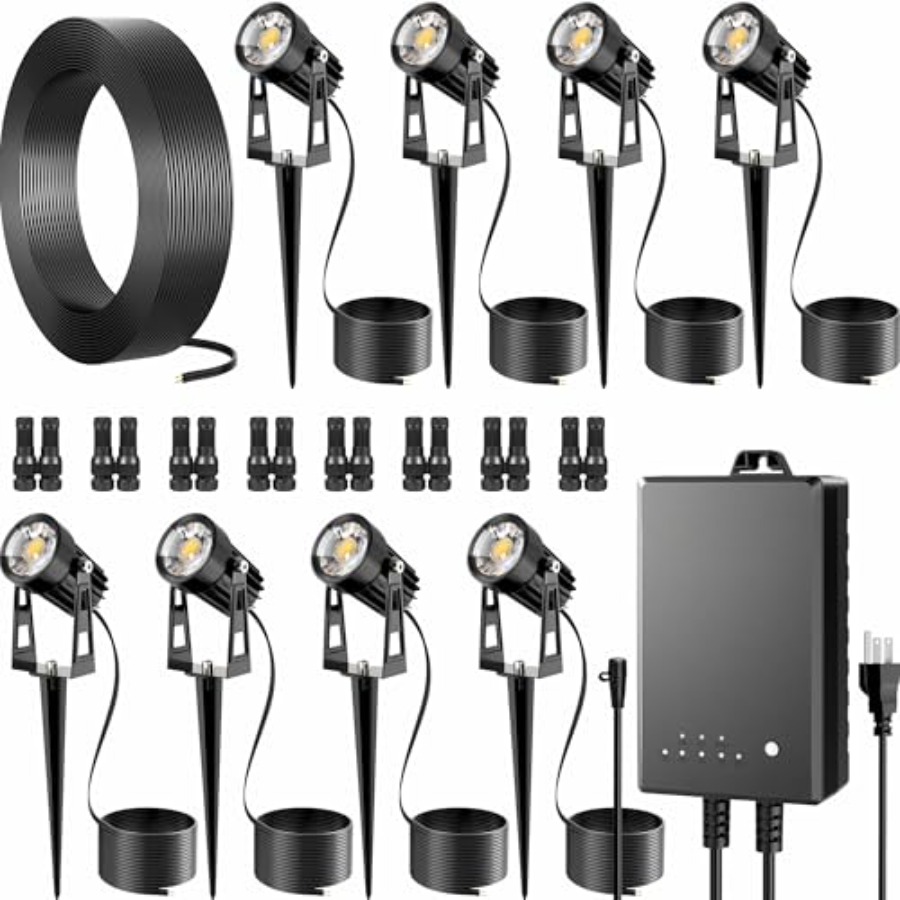 Outdoor Lighting Kit With Transformer - Kit Illuminazione Paesaggistica Esterna Tutto-in-Uno a