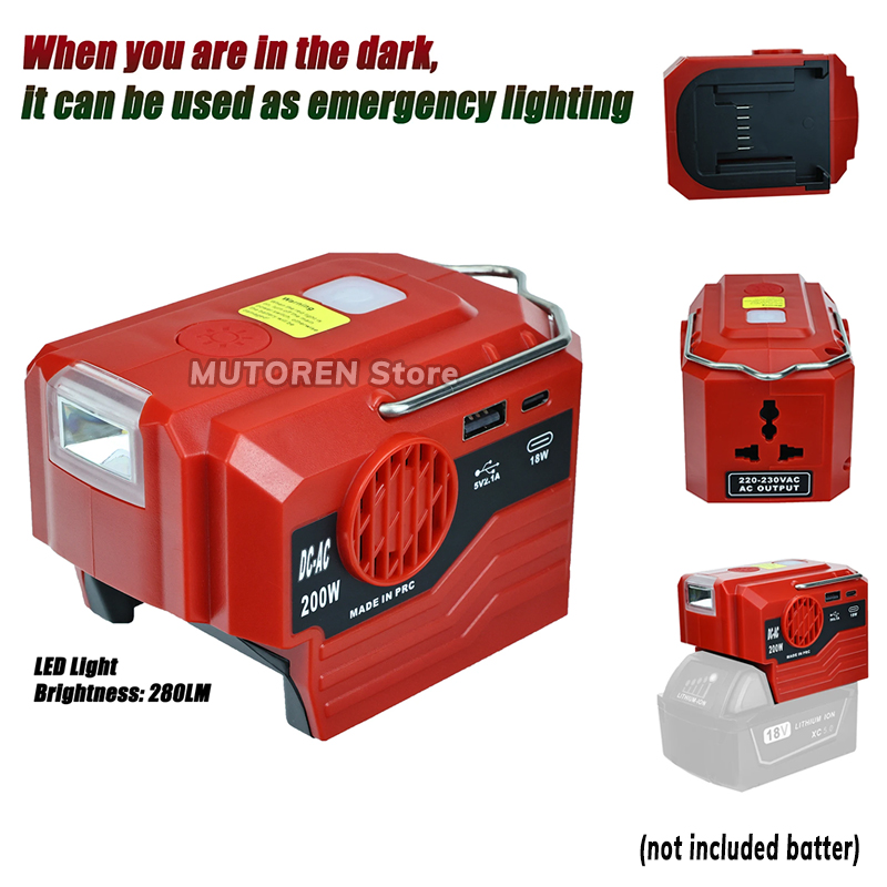Outdoor Lighting Battery Operated - Inverter di potenza portatile da 200W