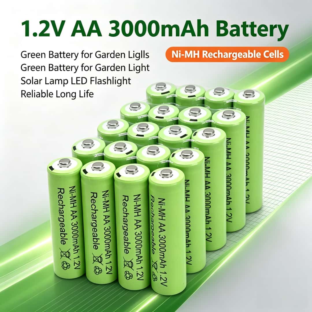Fire Torch Solar - 2-100PCS Batterie Ricaricabili AA 1.2V 3000mAh