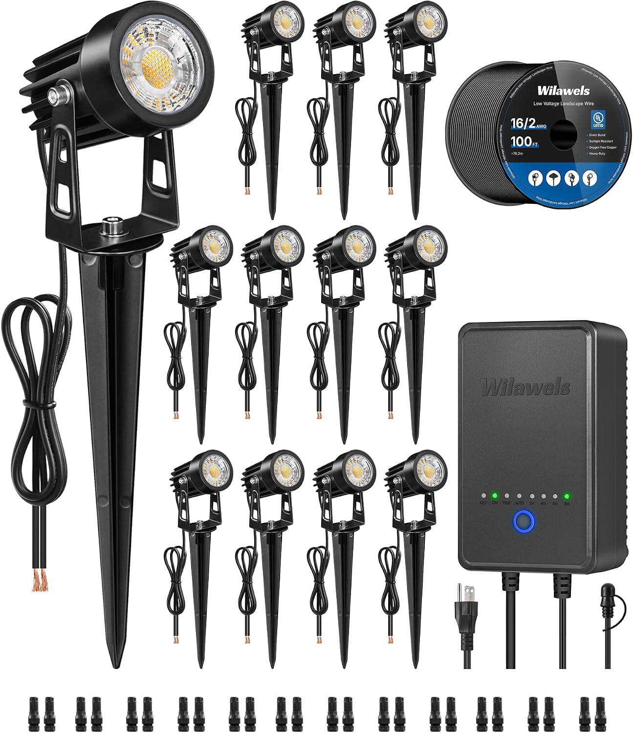 Outdoor Lighting Kit With Transformer - Kit Illuminazione Paesaggistica LED All-in-One a