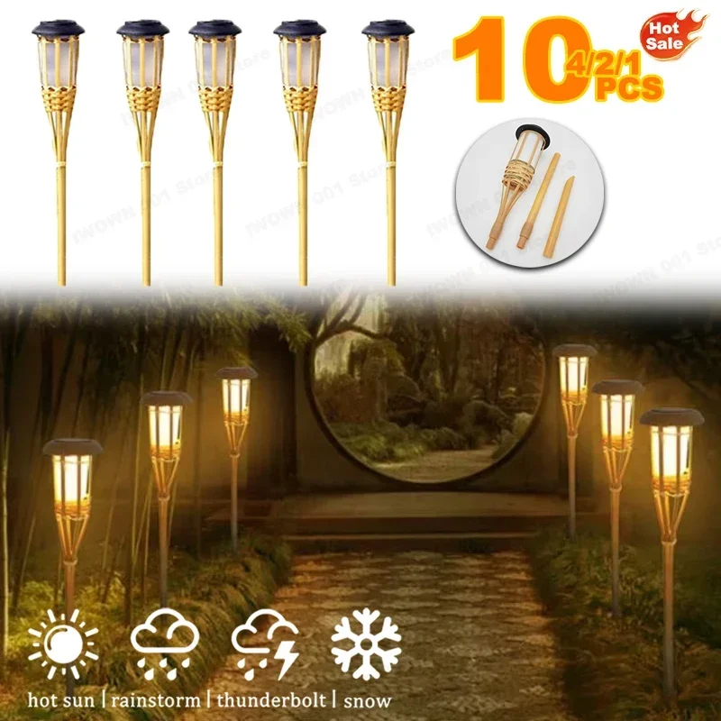 Luci a fiamma solare in bambù  - Fire Torch Solar recensione e prezzo