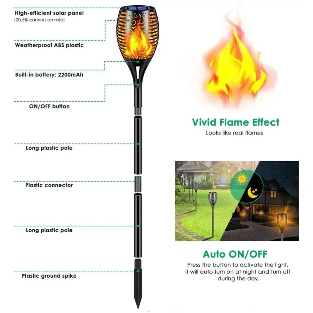 Torcia Solare da Giardino con  - Fire Torch Solar recensione e prezzo